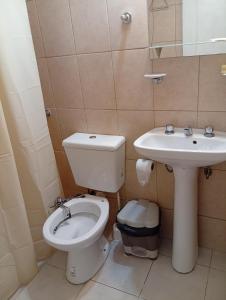 une salle de bains avec toilettes et lavabo dans l'établissement Departamento Parque Norte, à San Rafael