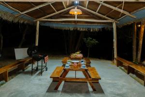 a set of tables in a tent with a table sidx sidx sidx at Charm Vân Long in Ninh Binh +72 photos