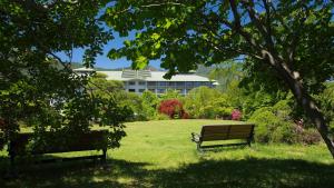 A garden outside Fuji View Hotel