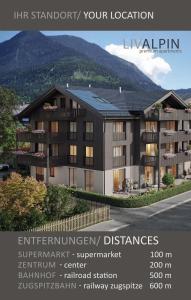 an advertisement for an apartment building at LIVALPIN Hideaway in Garmisch-Partenkirchen