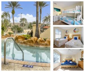 A bed or beds in a room at The Regal Palms Resort With Lazy River and Arcade Games