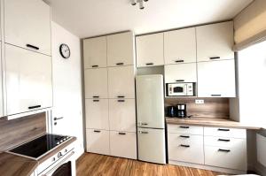Kuchyň nebo kuchyňský kout v ubytování Short Way Apartments