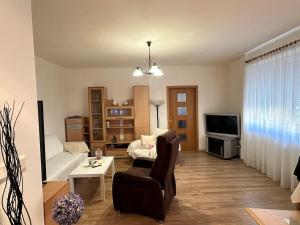 Televízia a/alebo spoločenská miestnosť v ubytovaní Apartments Bratislava