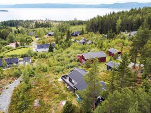 an aerial view of a village with houses and trees at 8 person holiday home in frosta in Vollen