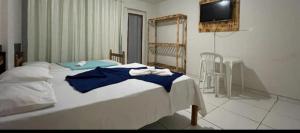 a bedroom with a bed and a television in it at hotel conveniencia sul in Brasília