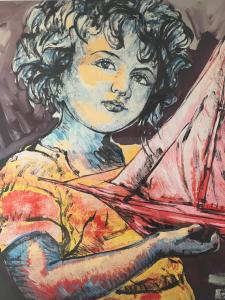 a painting of a woman with black hair at Albert Park Haven in Melbourne +3 photos