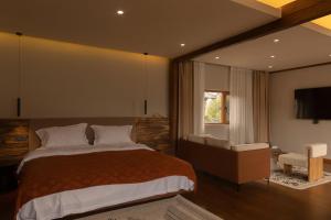 One Zen Lodge Snowy Haven客房内的一张或多张床位