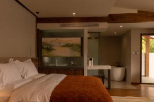One Zen Lodge Snowy Haven客房内的一张或多张床位