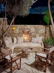 A seating area at My Lovely Place Mykonos