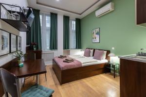 Et opholdsområde på Budapest Holidays Apartments