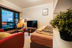 TV a/nebo společenská místnost v ubytování Unique Studio Central Helsinki