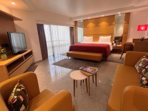 Voodi või voodid majutusasutuse Eko Hotel Main Building toas