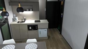 Kuchyň nebo kuchyňský kout v ubytování Greenboxaparts
