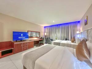 TV a/nebo společenská místnost v ubytování Boulevard Owerri Hotel