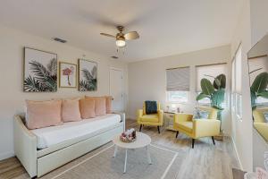 a living room with a couch and two chairs at The Beach Suite #2 in Corpus Christi