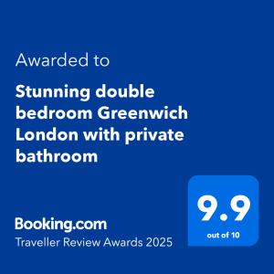 伦敦Stunning double bedroom Greenwich London with private bathroom的相册照片