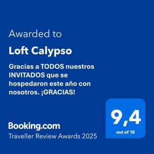 Certifikát, hodnocení, plakát nebo jiný dokument vystavený v ubytování Loft Calypso