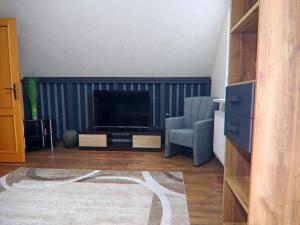 Χώρος καθιστικού στο Ferienwohnung Kranichring in Negast nahe Stralsund