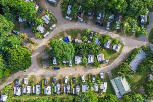 an aerial view of a parking lot with cars at Tasman Holiday Parks - Cairns Cool Waters in Cairns