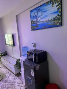 TV a/nebo společenská místnost v ubytování Designer Loft with Rooftop