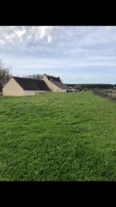 a large field of green grass with a building in the background at Infinity marbre in Cérans-Foulletourte