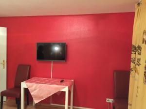 TV a/nebo společenská místnost v ubytování Hotel Adler