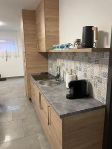 Kuchyň nebo kuchyňský kout v ubytování PP Apartman + 19 fotografií