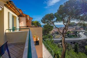 Balkón nebo terasa v ubytování Porte de Monaco - Terrasse vue mer - Parking - CN