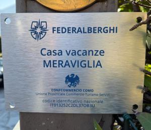 Certifikát, hodnocení, plakát nebo jiný dokument vystavený v ubytování Casa Meraviglia