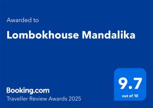 Lombokhouse Mandalika的证书、奖牌、标识或其他文件