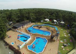 Kolam renang di atau dekat dengan Cozy Chalet w terrace in the Middle of the Forest in Veluwe