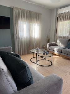 Χώρος καθιστικού στο Beach House Nea Roda Chalkidiki