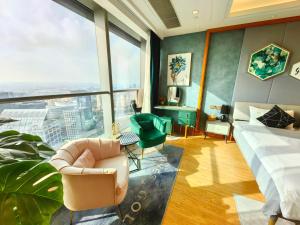 Posezení v ubytování 柃居 B&B - Suzhou Center Apartment