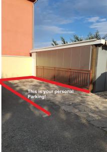 a sign that says this is your personal parking at Krk - Kroatien - direkt am Wasser in Čižići +13 photos