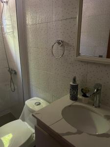 Koupelna v ubytování Cabañas Raco