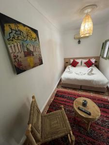Postel nebo postele na pokoji v ubytování Riad dar lfen