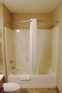 une salle de bain avec douche, toilettes et baignoire dans l'établissement 2 Bedroom Condo at Wild Eagle Lodge, #230, à Eagle River