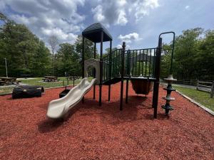 a playground with a slide in a park at Westcott House- Privacy, amenities and space all in one beautiful package! in Luray