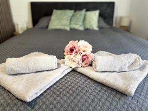 Uma cama ou camas num quarto em Vlasic Apartmani HANA