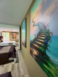 Μια τηλεόραση ή/και κέντρο ψυχαγωγίας στο Ecohotel Sky Green Pereira