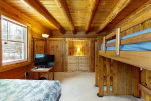 Sjónvarps- og/eða afþreyingartæki á Twin View Log Home