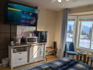 TV a/nebo společenská místnost v ubytování Salish B&B and Spa