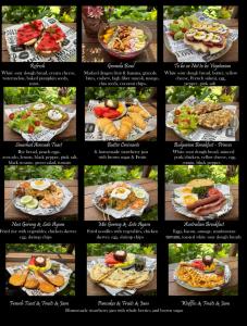 a collage of pictures of food on a plate at Lagoon Bungalows Bali in Nusa Dua