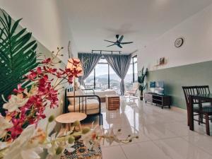 Ruang duduk di Haven Luxury 2BR Suite with Stunning Views