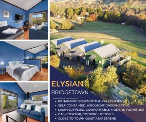 a collage of three pictures of a house at Elysian Bridgetown in Bridgetown