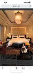 BegusaraiHotel Devi Darbar的房间里有一张大床的卧室
