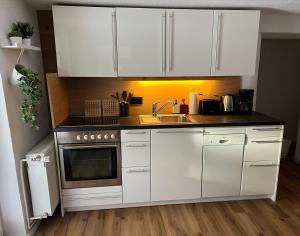 Kuchyň nebo kuchyňský kout v ubytování Haus am Seebach Leutasch Weidach