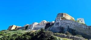 a castle on top of a mountain at Villa Tranquille - Maison 4 étoiles 2 Chambres Bonifacio in Bonifacio