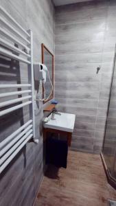 a bathroom with a sink and a shower at bakuriani in Bakuriani