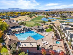 an aerial view of a resort with a pool and resort at Villa #19 at Bloomington Country Club condo in St. George +36 photos